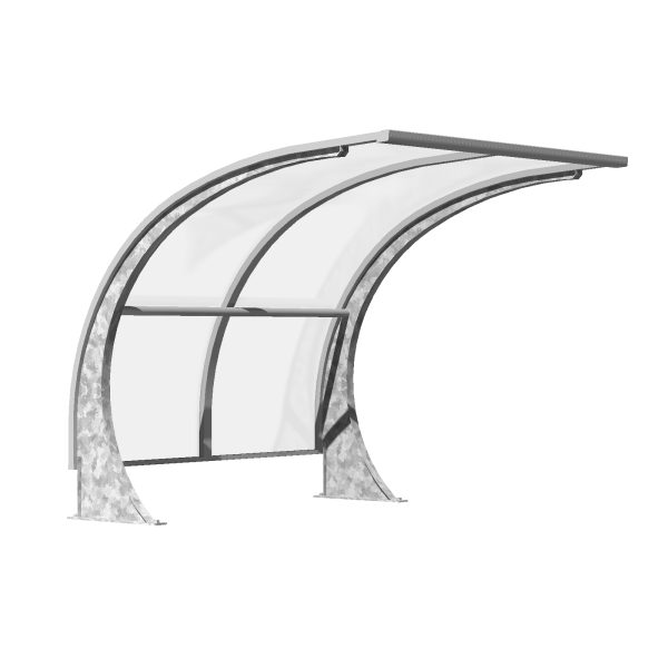 LUGANINO – Pensilina per bici in plexiglass per cortili